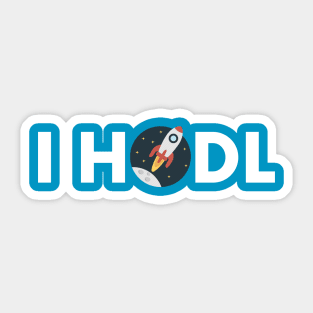 I HODL Crypto To The Moon Sticker